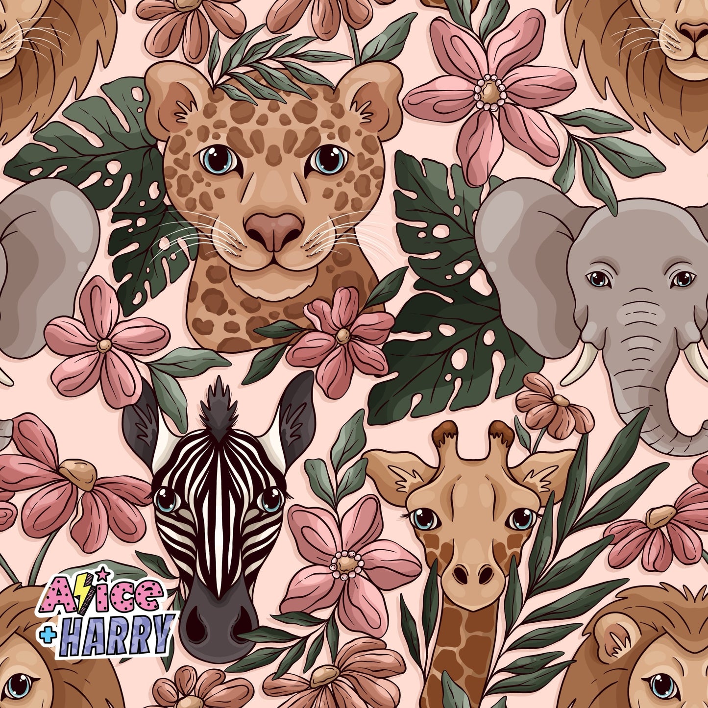 Safari Blossom Dungarees