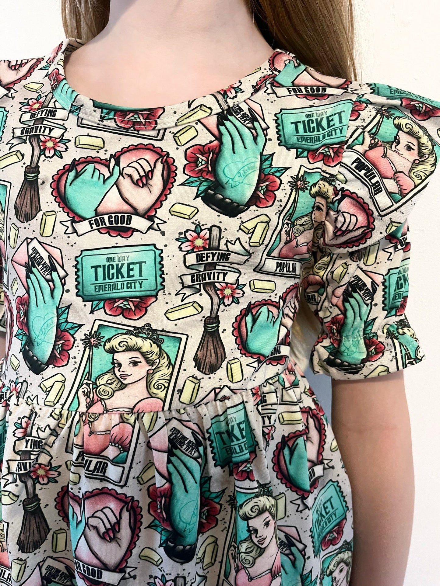 Pre Made Emerald City Short Sleeve Ruffle Dresses – Bold, Bright & Brilliantly Brave!