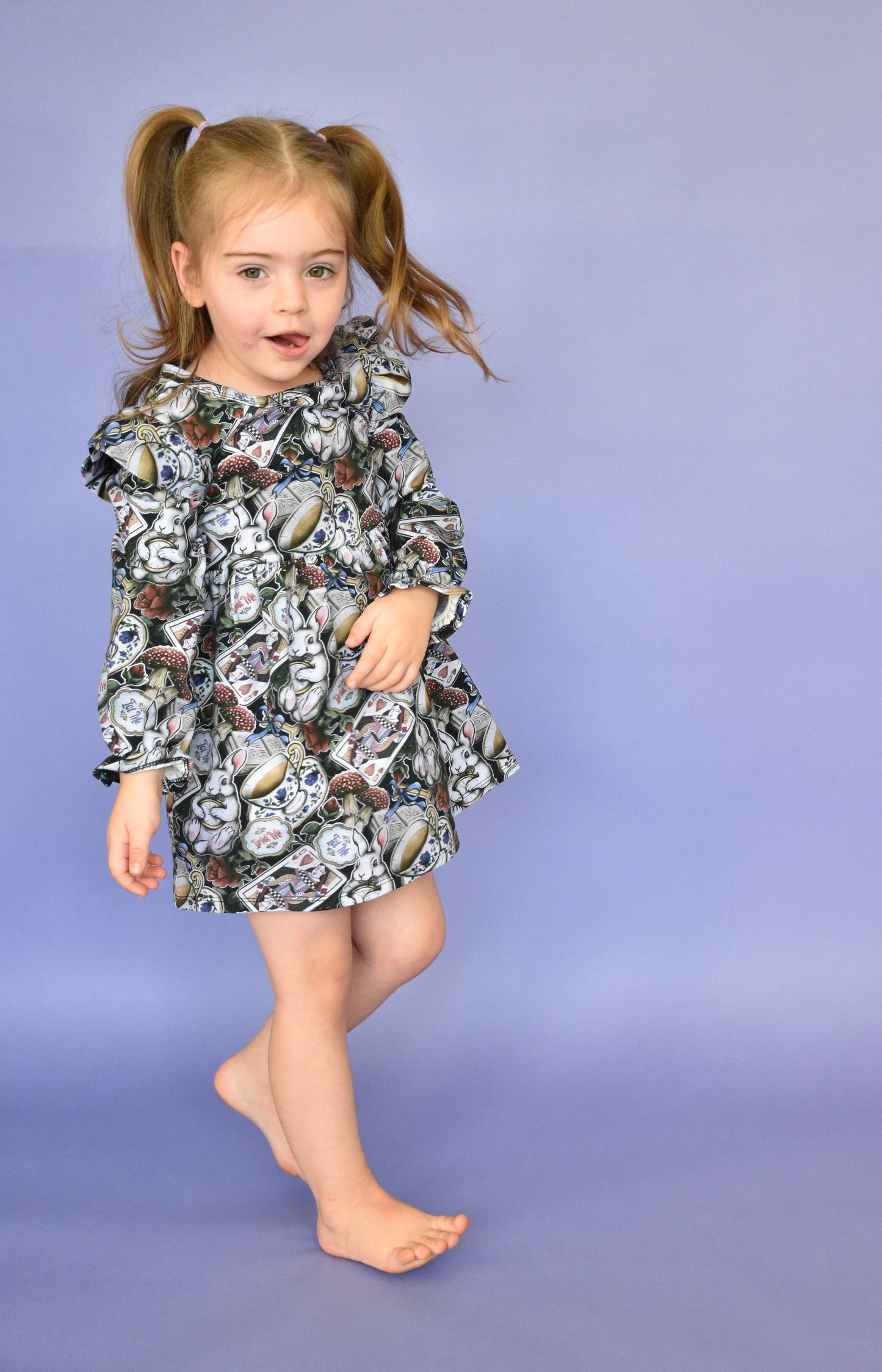 Pre Made White Rabbit Ruffle Dresses - Wonderland Whimsical Dress