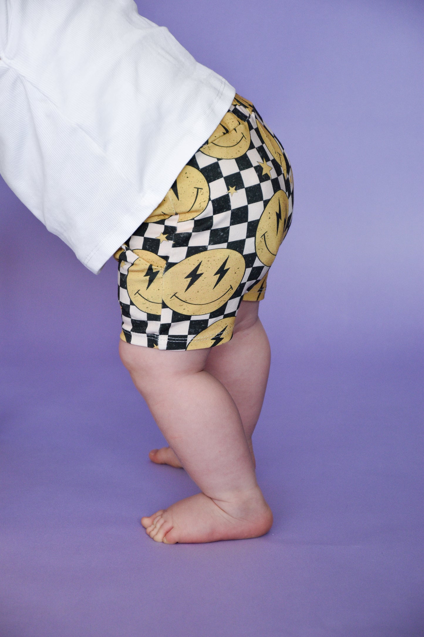 Pre Made Yellow Smiley Jogger Shorts