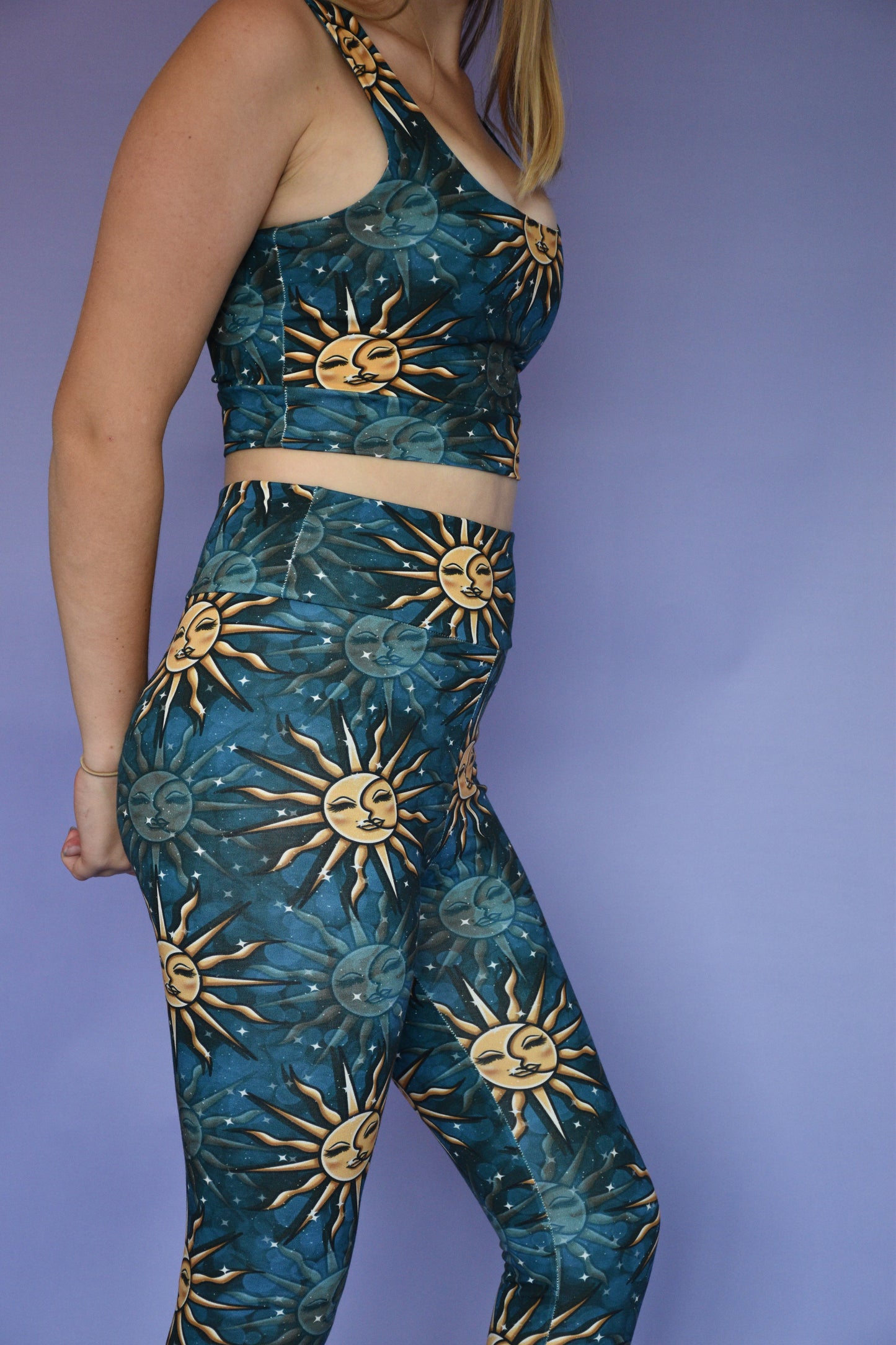 Pre Made Comfy Adult Crop Top - Sun and Moon