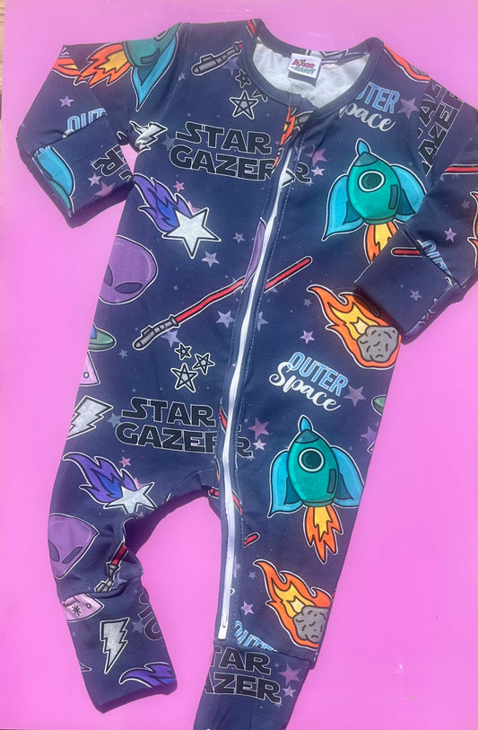 Ready To Post Star Gazer Standard Jersey Zipped Sleepsuits