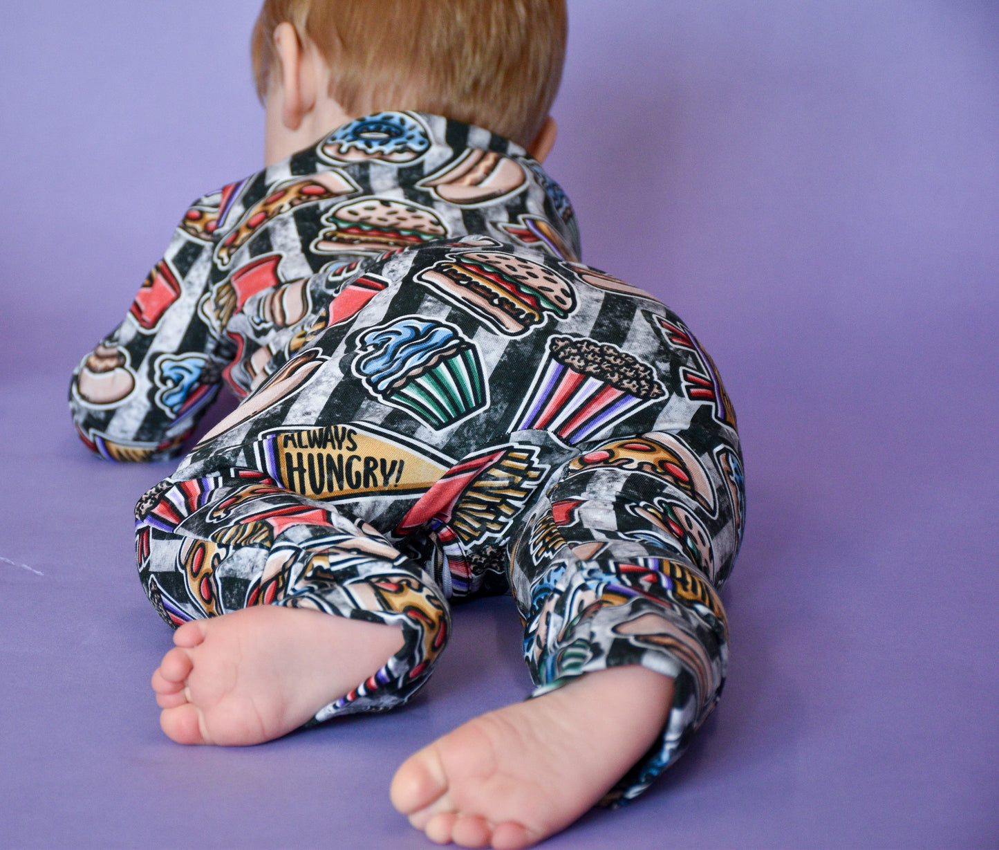 Ready To Post Always Hungry Standard Jersey Zipped Sleepsuits