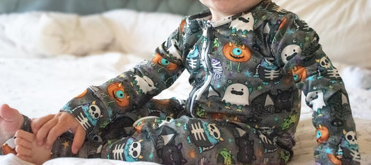 Ready To Post Halloween Monsters Standard Jersey Zipped Sleepsuits