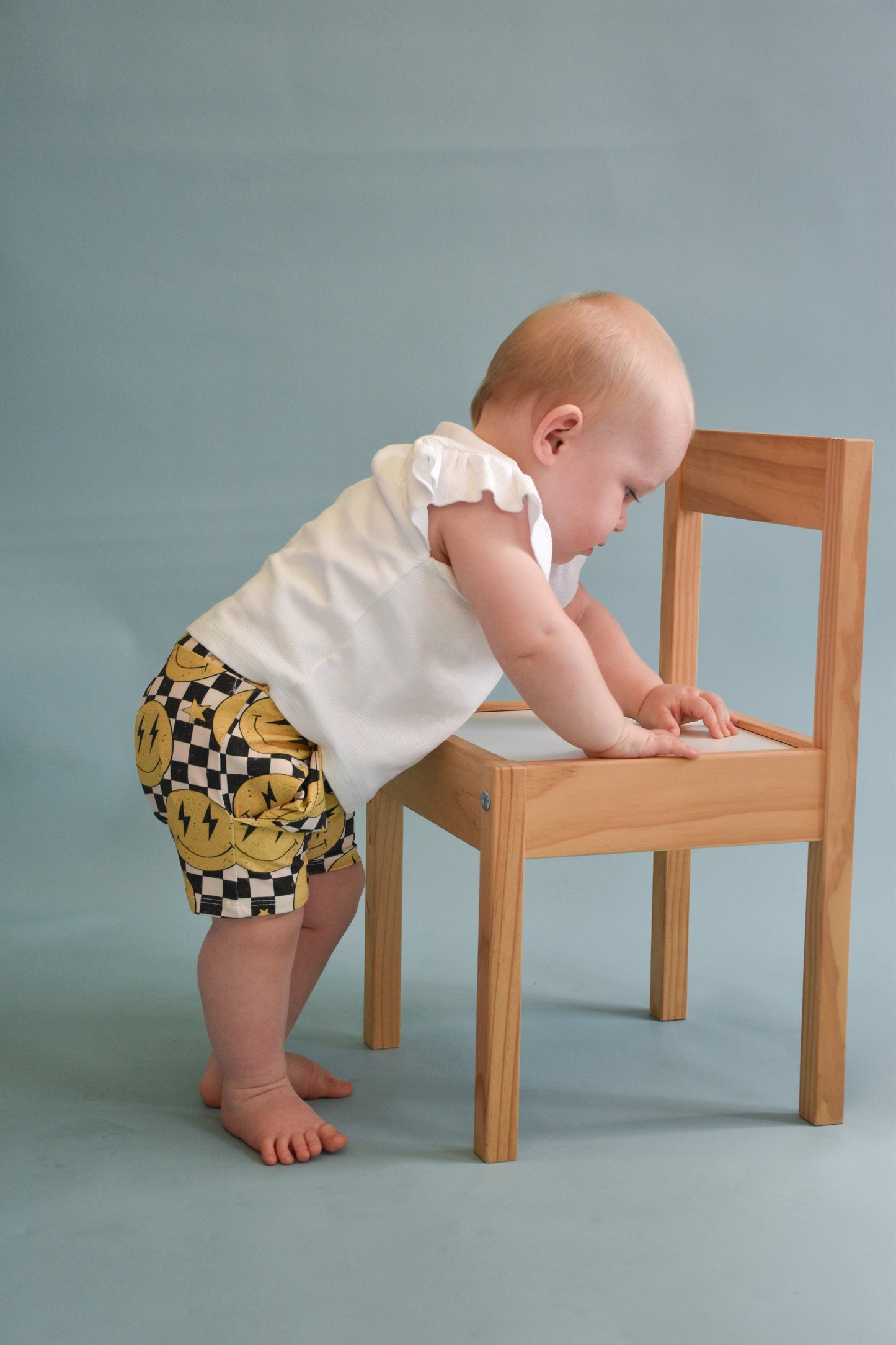 Pre Made Yellow Smiley Jogger Shorts