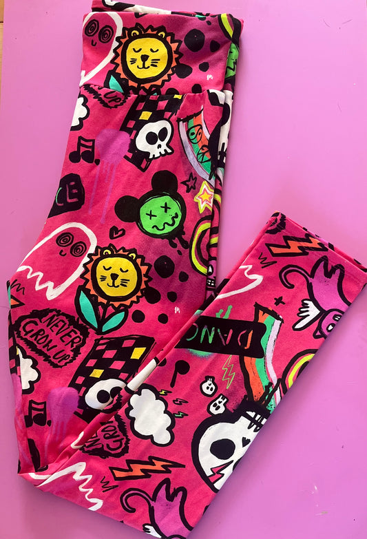 Pre Made Comfy Adult Leggings - Never Grow Up