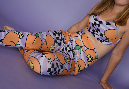 Pre Made Comfy Adult Racer Crop Top - Peachy