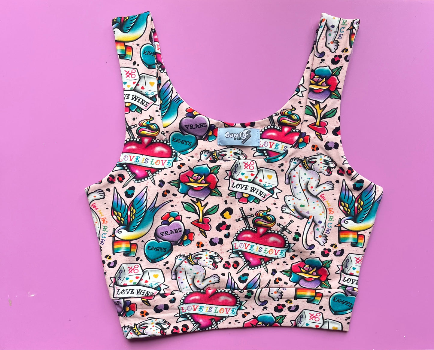 Pre Made Comfy Adult Crop Top - Pride Tatz