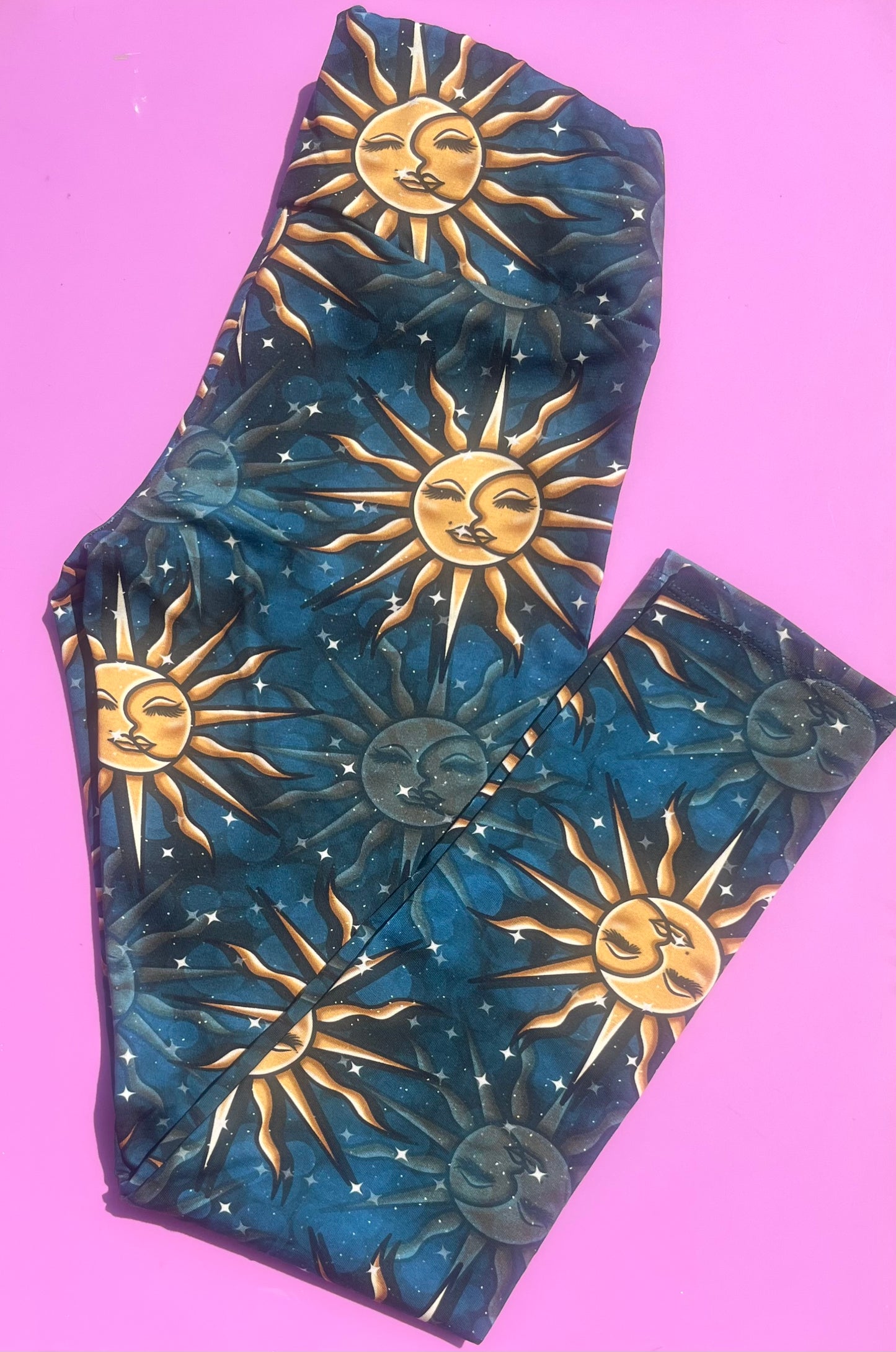 Pre Made Comfy Adult Leggings - Sun and Moon