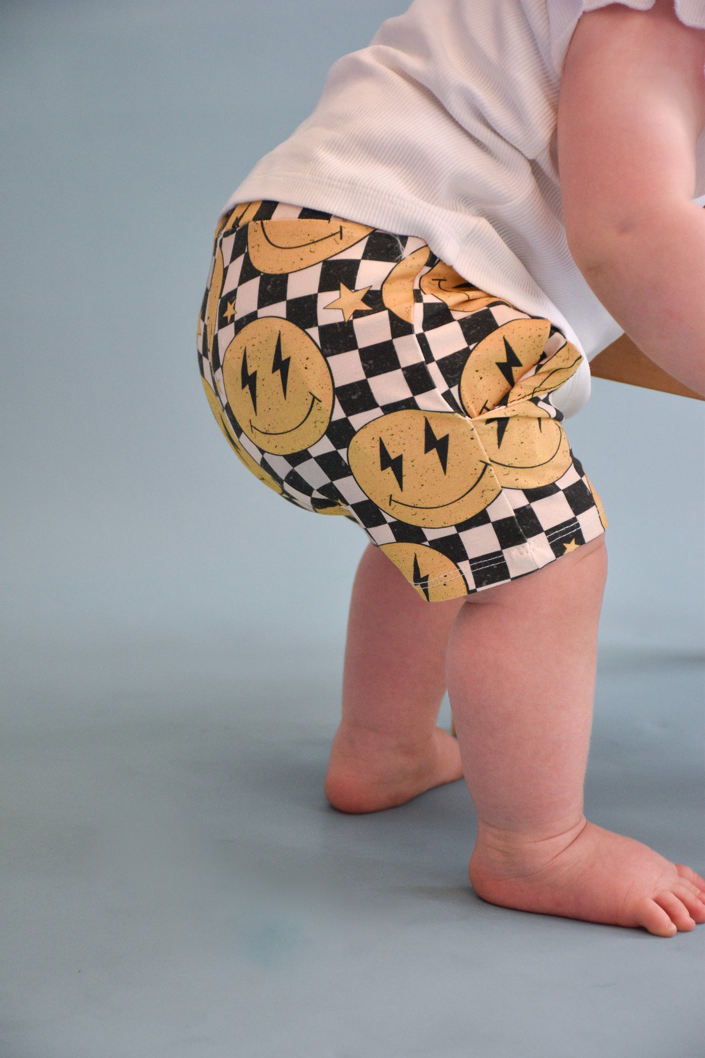 Pre Made Yellow Smiley Jogger Shorts
