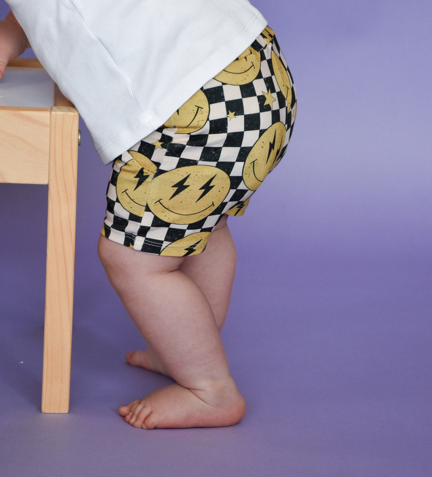 Pre Made Yellow Smiley Jogger Shorts