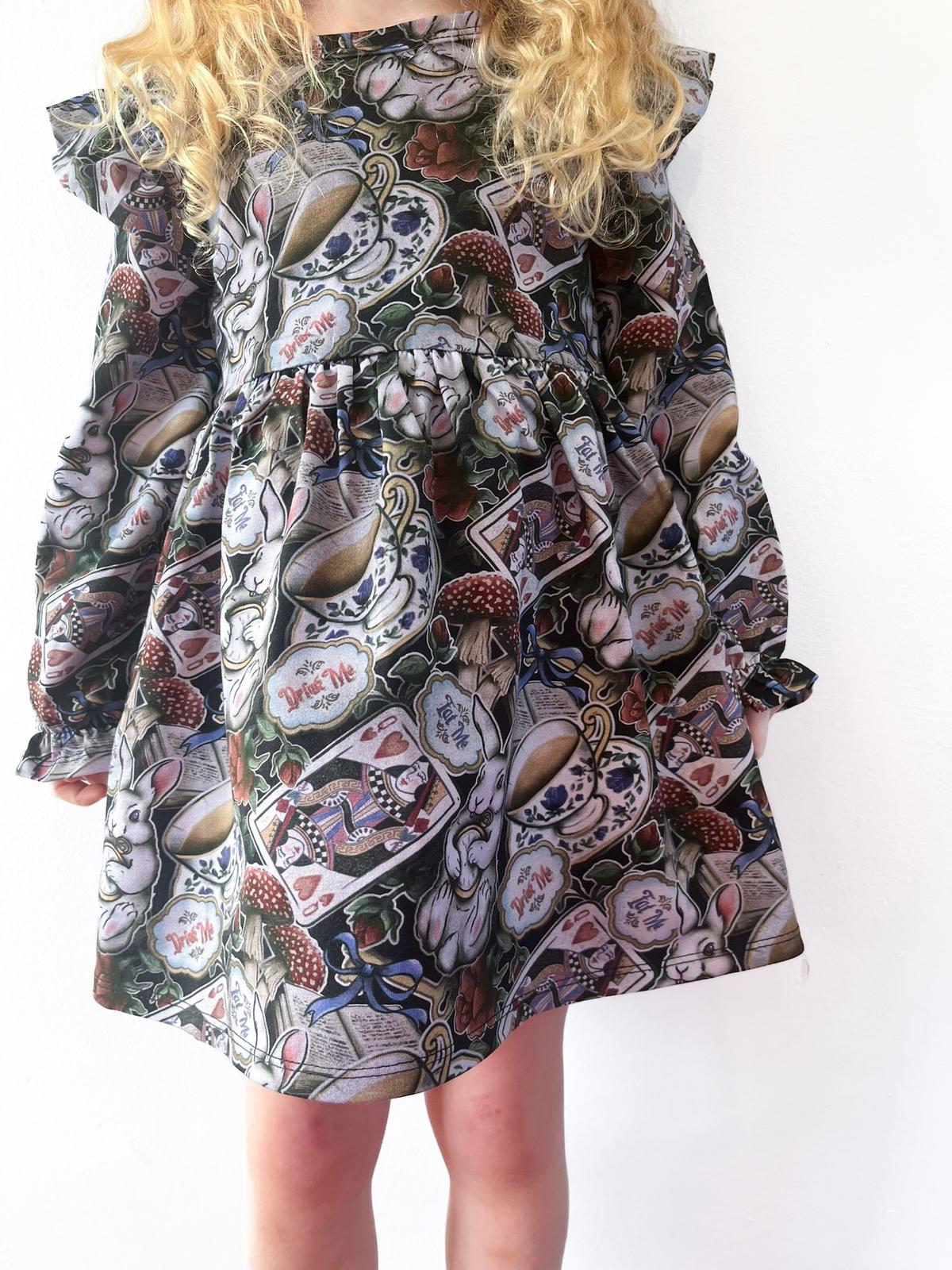 Pre Made White Rabbit Ruffle Dresses - Wonderland Whimsical Dress