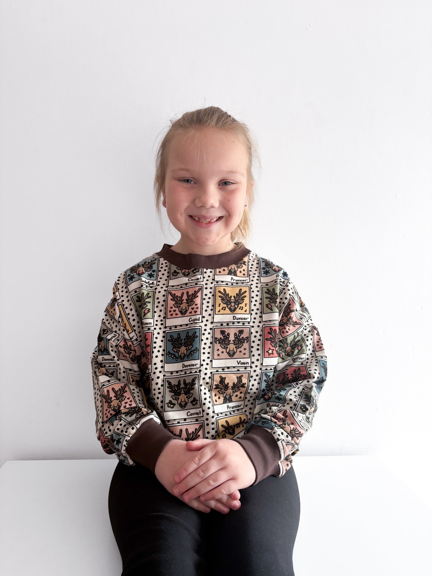 Pre Made Reindeer Polaroid Slouchy Sweatshirts