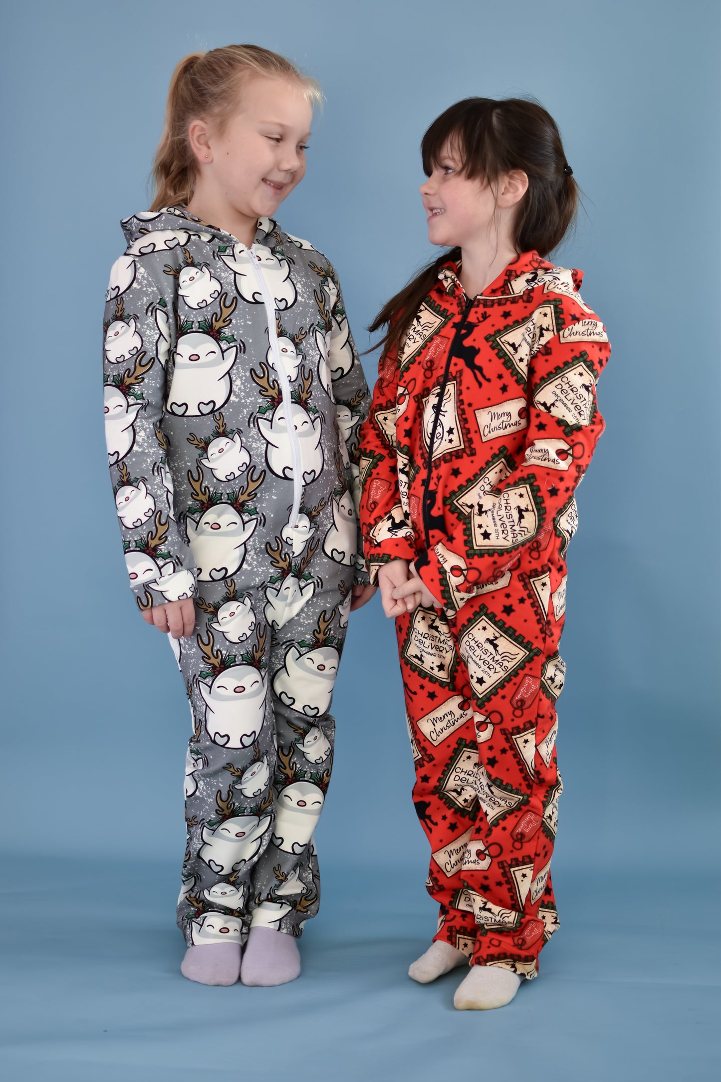 Ready To Post Christmas Stamps Zipped Onesies