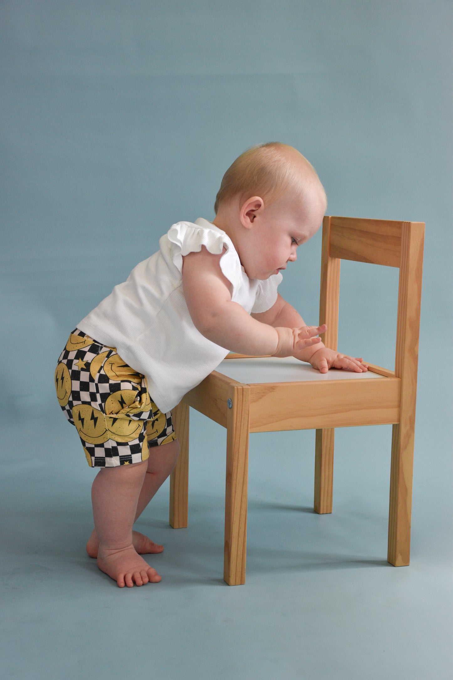 Pre Made Yellow Smiley Jogger Shorts