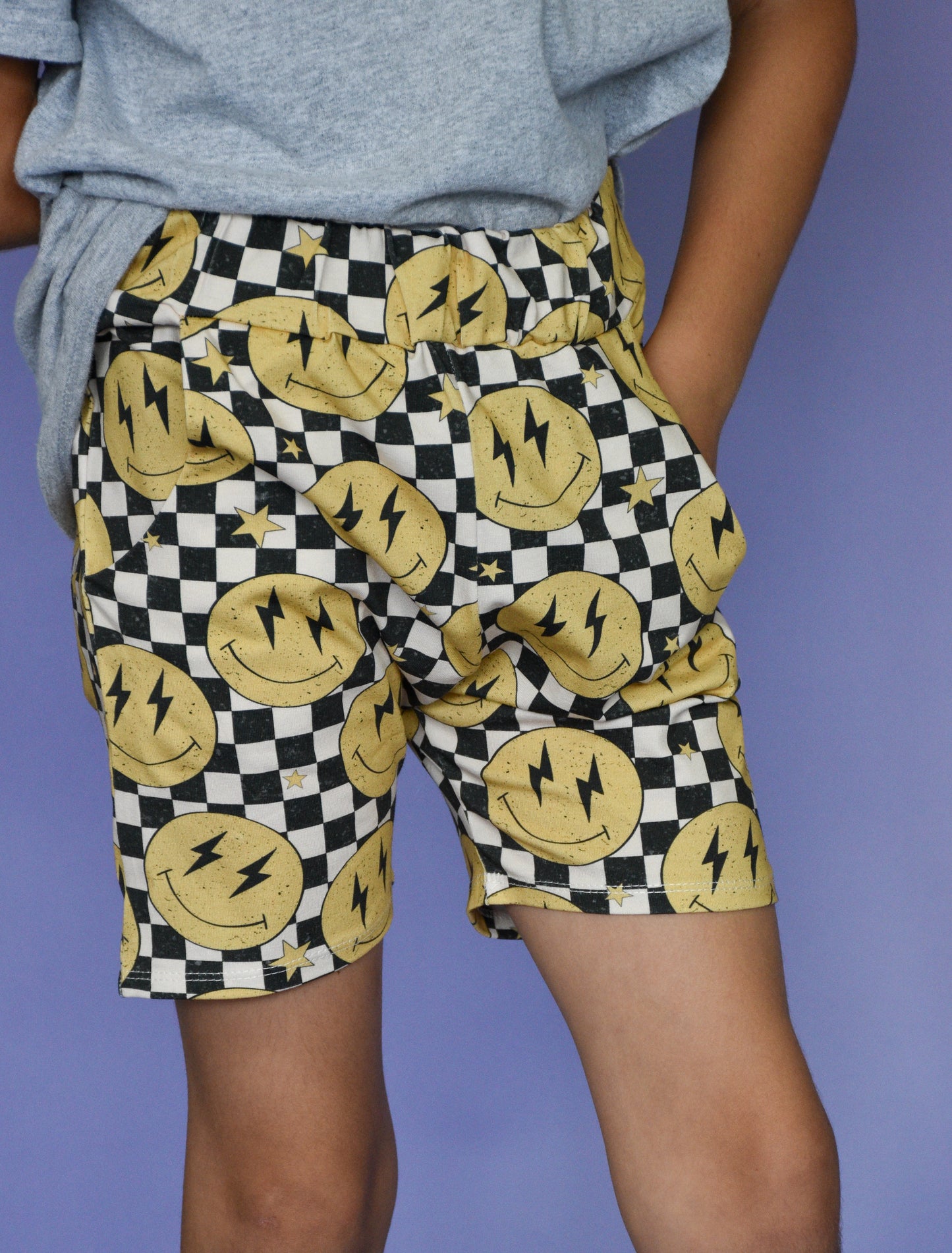 Pre Made Yellow Smiley Jogger Shorts