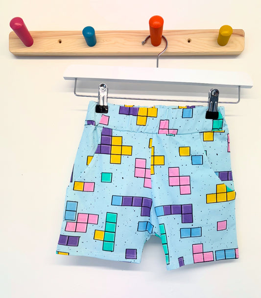 Pre Made Pastel Puzzle Jogger Shorts