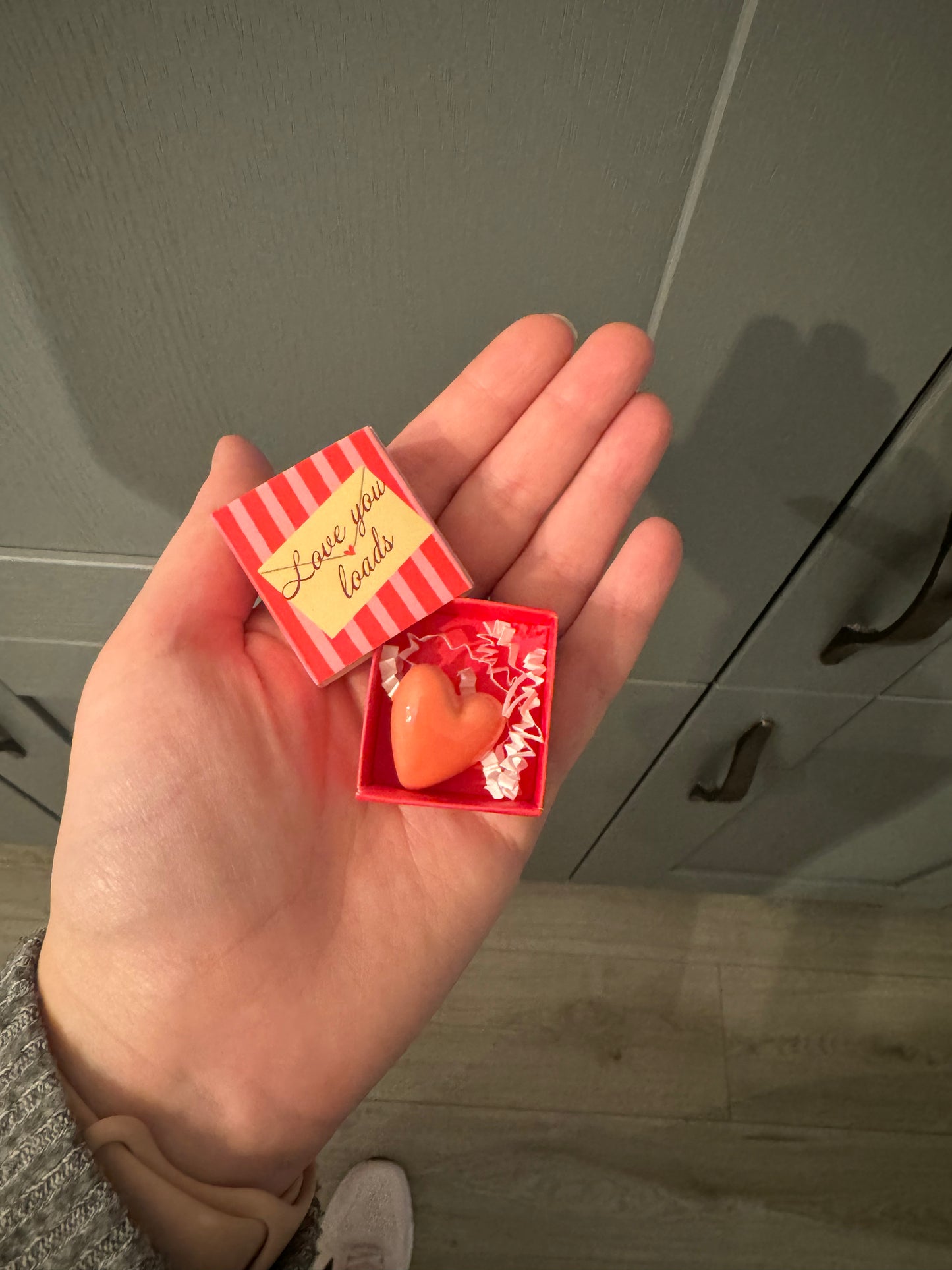 Teeny Tiny Pocket Love. Ceramic Matchbox Hug Heart