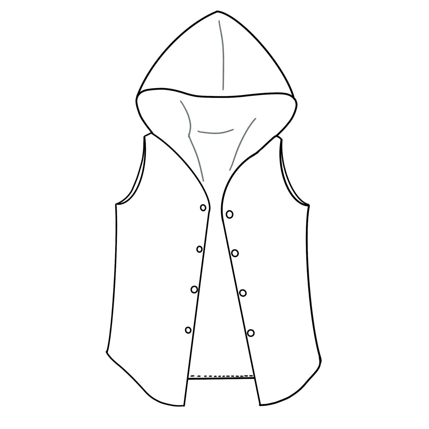 Retro Kid Pixels Reversible Hooded Gilet (FT)