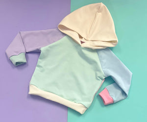 Pastel Block Pullover Hoodie