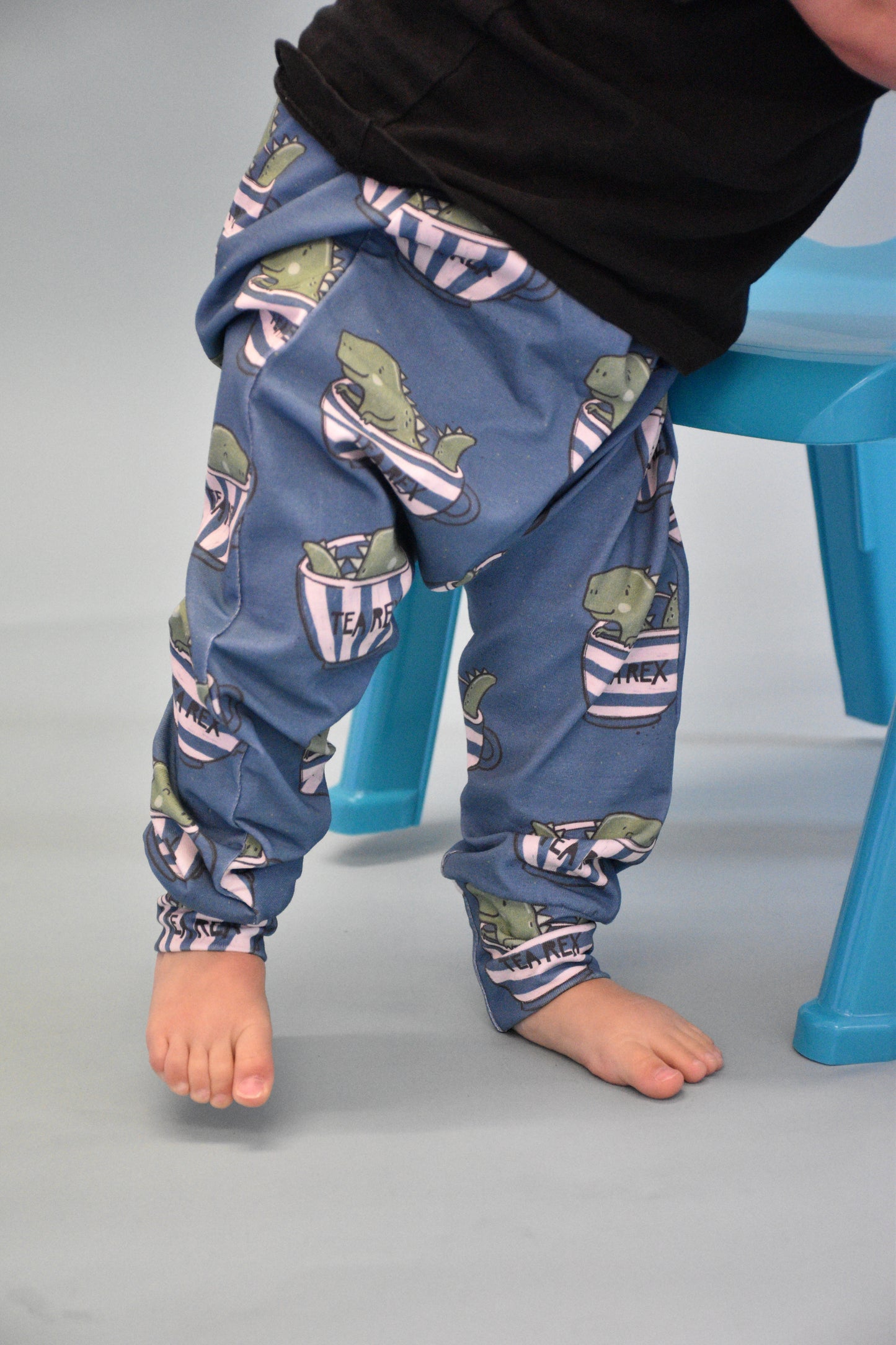 Pre Made Tea Rex Baggy Harems – Fun Dinosaur Print, Unisex & Comfy Fit