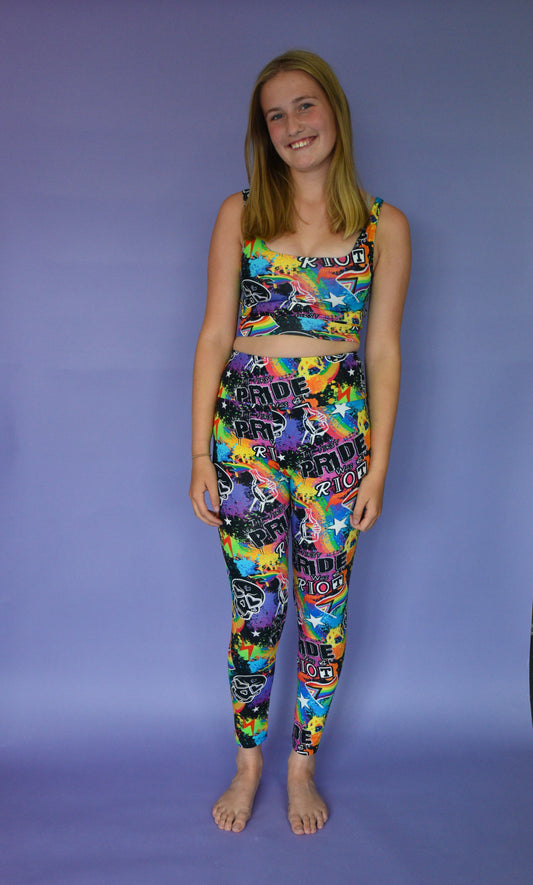 Pre Made Comfy Adult Crop Top - The First Pride was a Riot