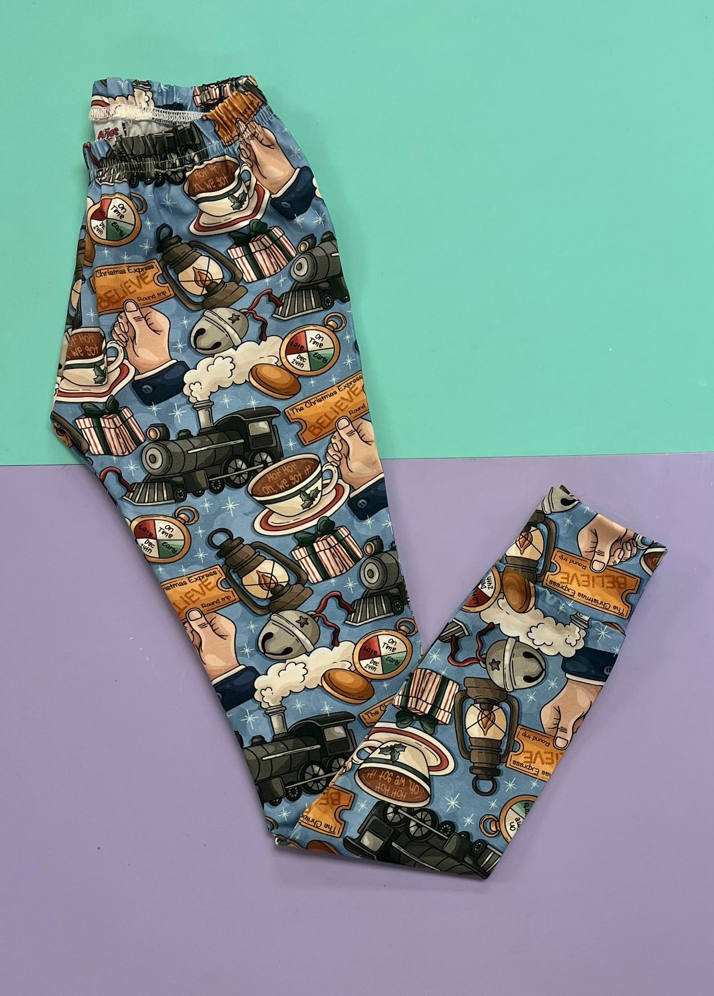 Christmas Express Leggings, Harems and Flares