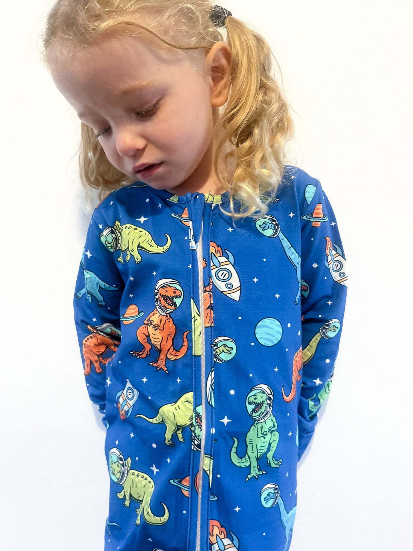 Ready To Post Spacesaurus Standard Jersey Zipped Sleepsuits