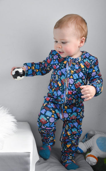 Pre Made Quilted Retro Symmetry Sleepsuits