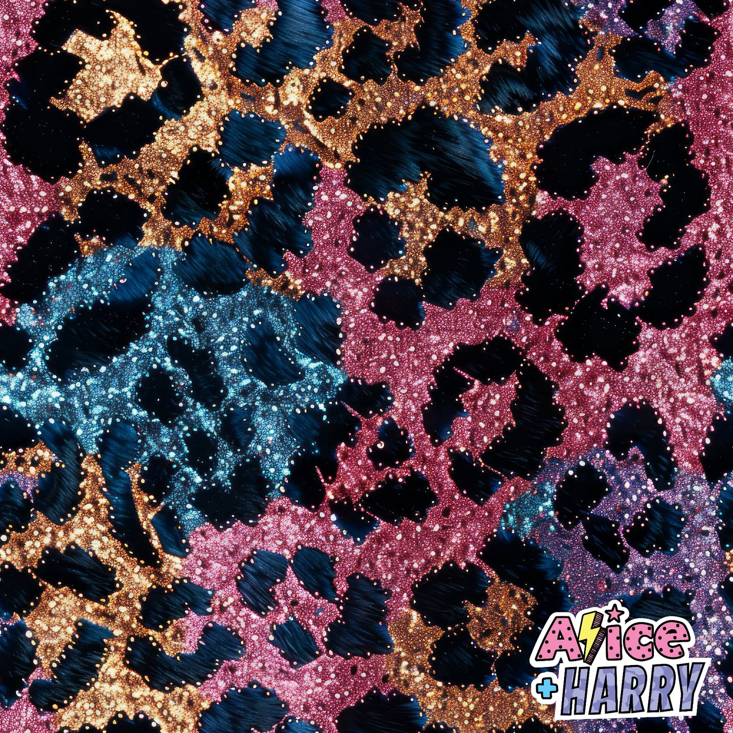 Glitter Leopard Adult Skater Skirts