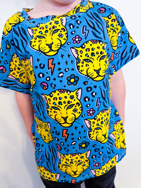 Petrol Leopard Boxy Tee