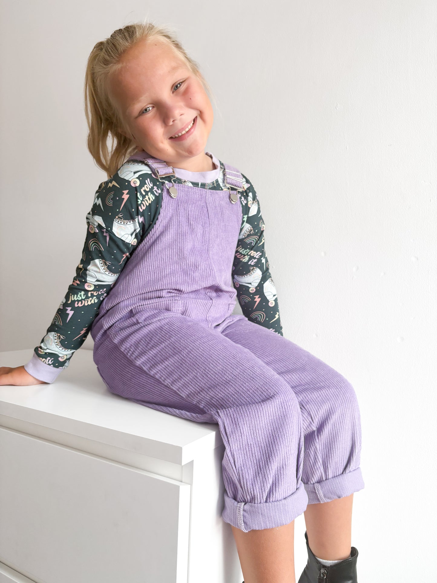 Pre Made Lilac Corduroy Dungarees