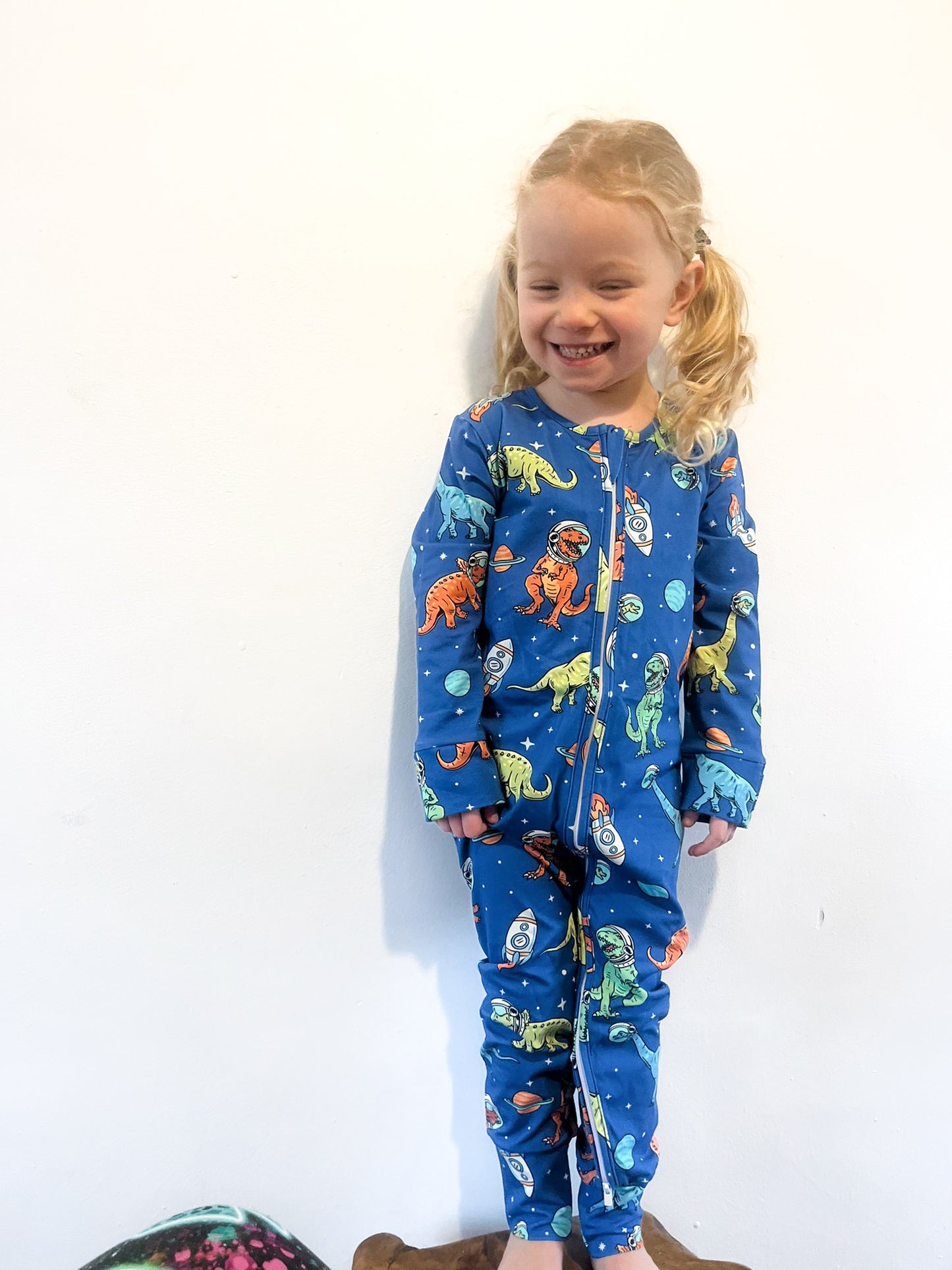 Ready To Post Spacesaurus Standard Jersey Zipped Sleepsuits