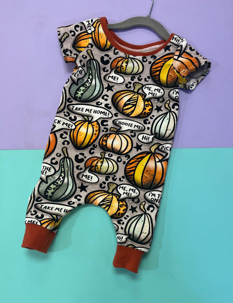 Pre Made Pumpkin Picking Pullover Romper