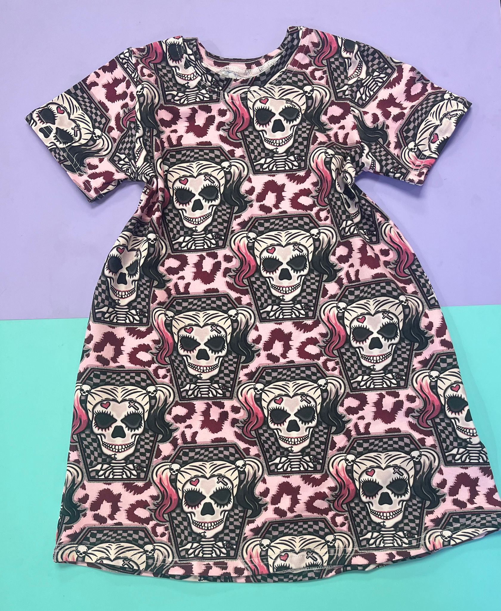 Pink skull dress best sale