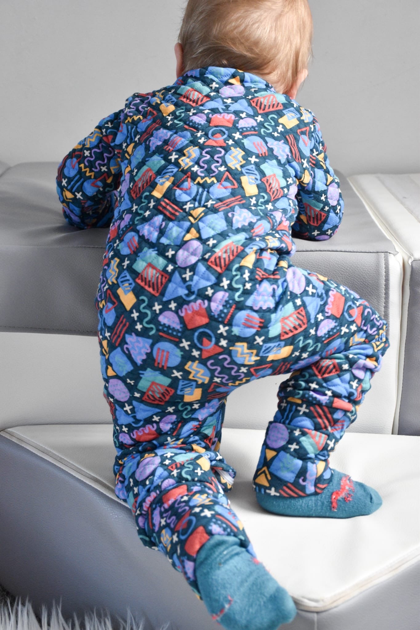 Pre Made Quilted Retro Symmetry Sleepsuits