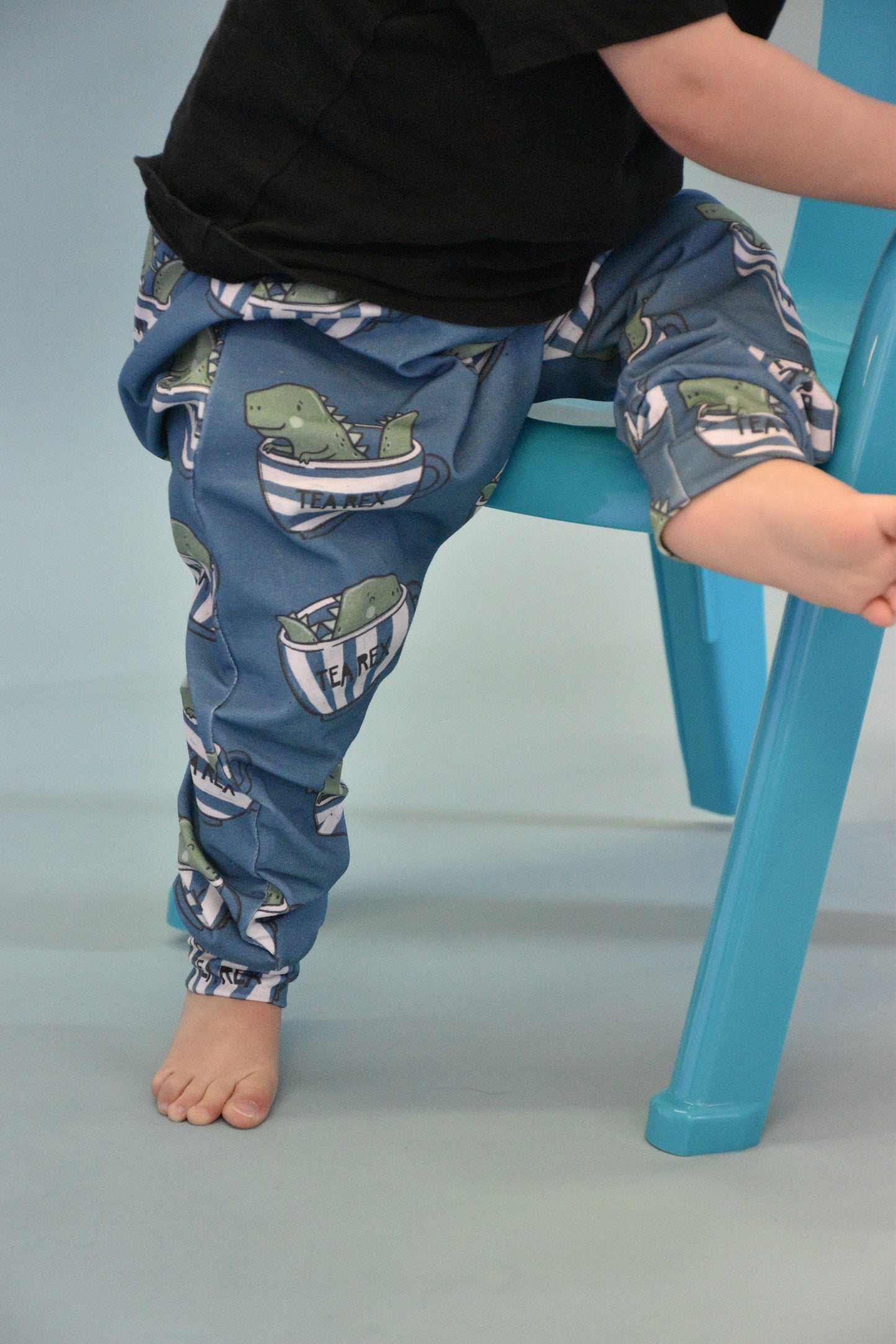 Pre Made Tea Rex Baggy Harems – Fun Dinosaur Print, Unisex & Comfy Fit