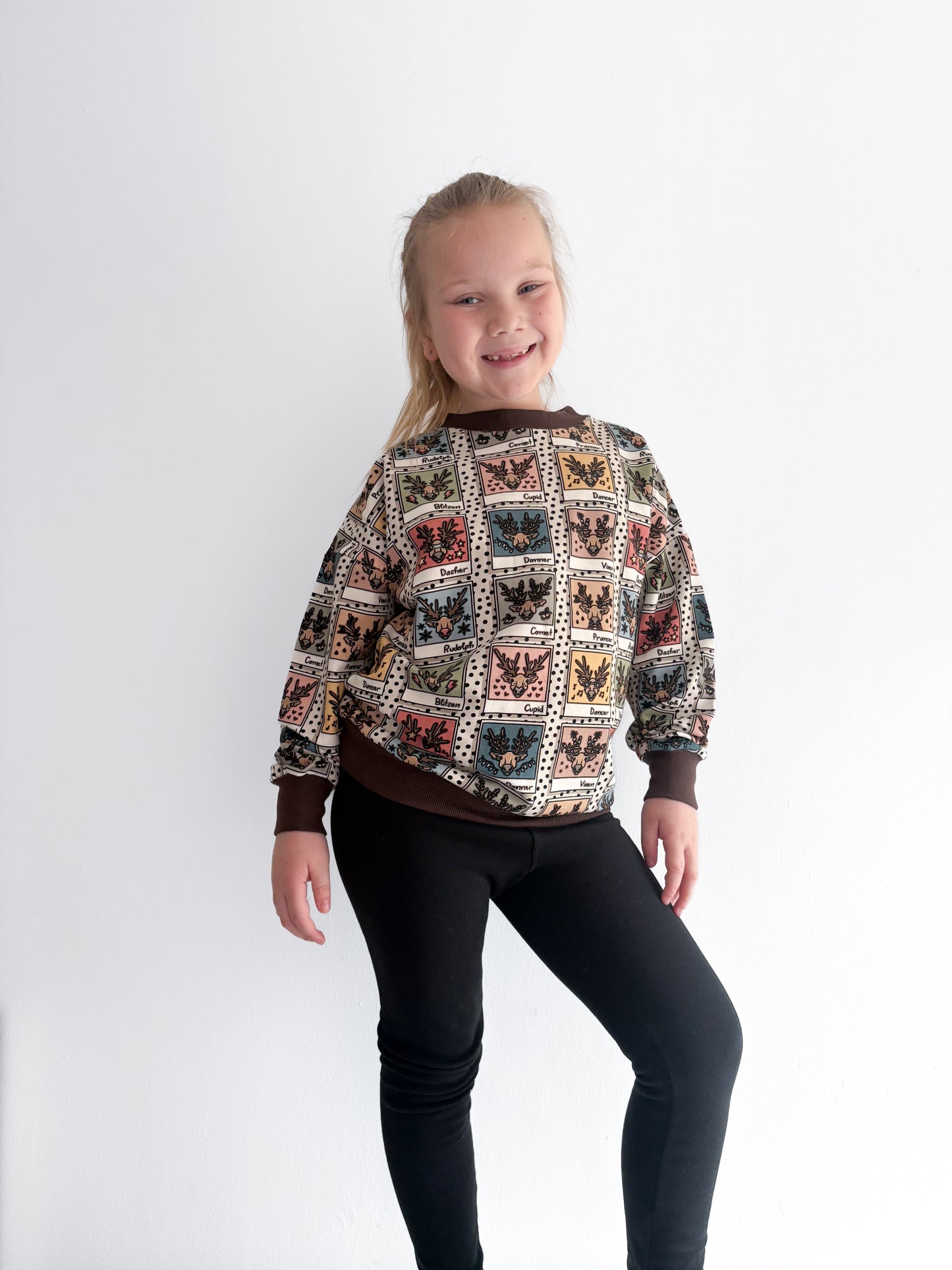 Pre Made Reindeer Polaroid Slouchy Sweatshirts