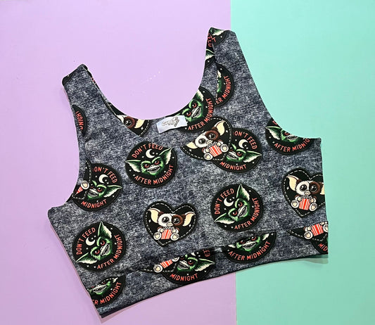 Comfy Adult Crop Top - Gremlin Patches - Ready Made