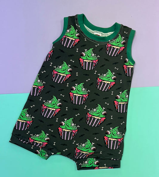 Pre Made Alternative Creepy Cupcakes Tankie Romper