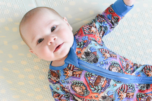 Ready To Post Happy Place Lightweight Jersey Bamboo Zipped Sleepsuits