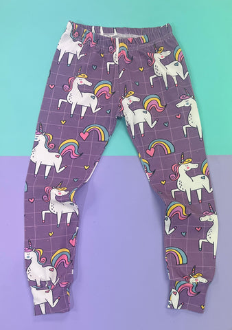 Purple Unicorns Leggings, Harems and Flares