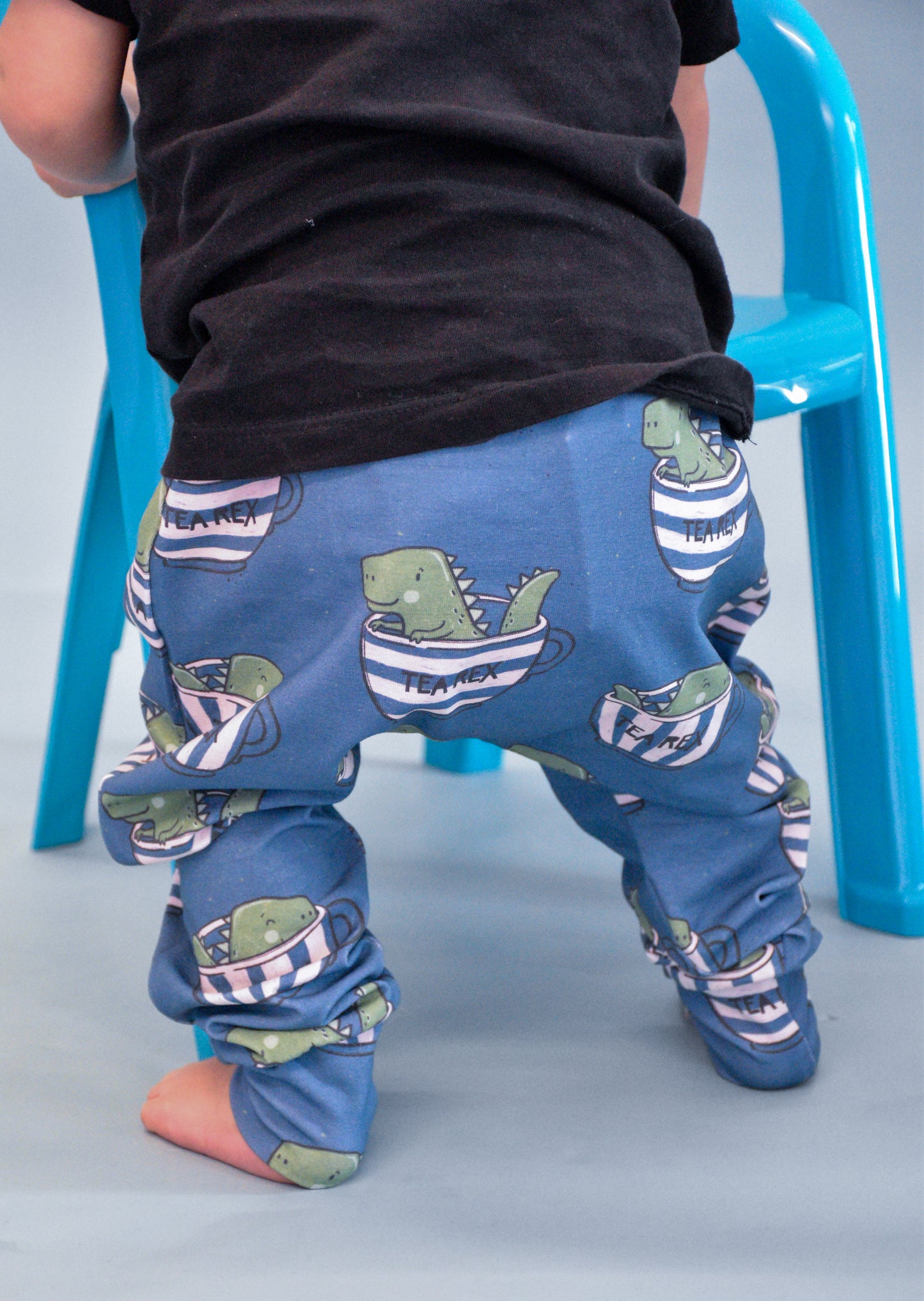Pre Made Tea Rex Baggy Harems – Fun Dinosaur Print, Unisex & Comfy Fit