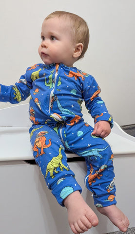 Ready To Post Spacesaurus Standard Jersey Zipped Sleepsuits