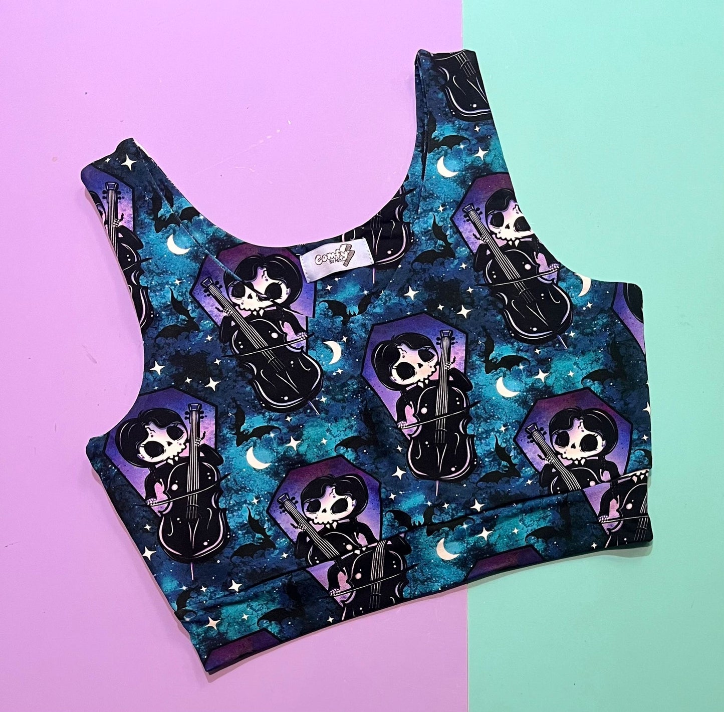 Comfy Adult Crop Top - Skele Cello - Ready Made