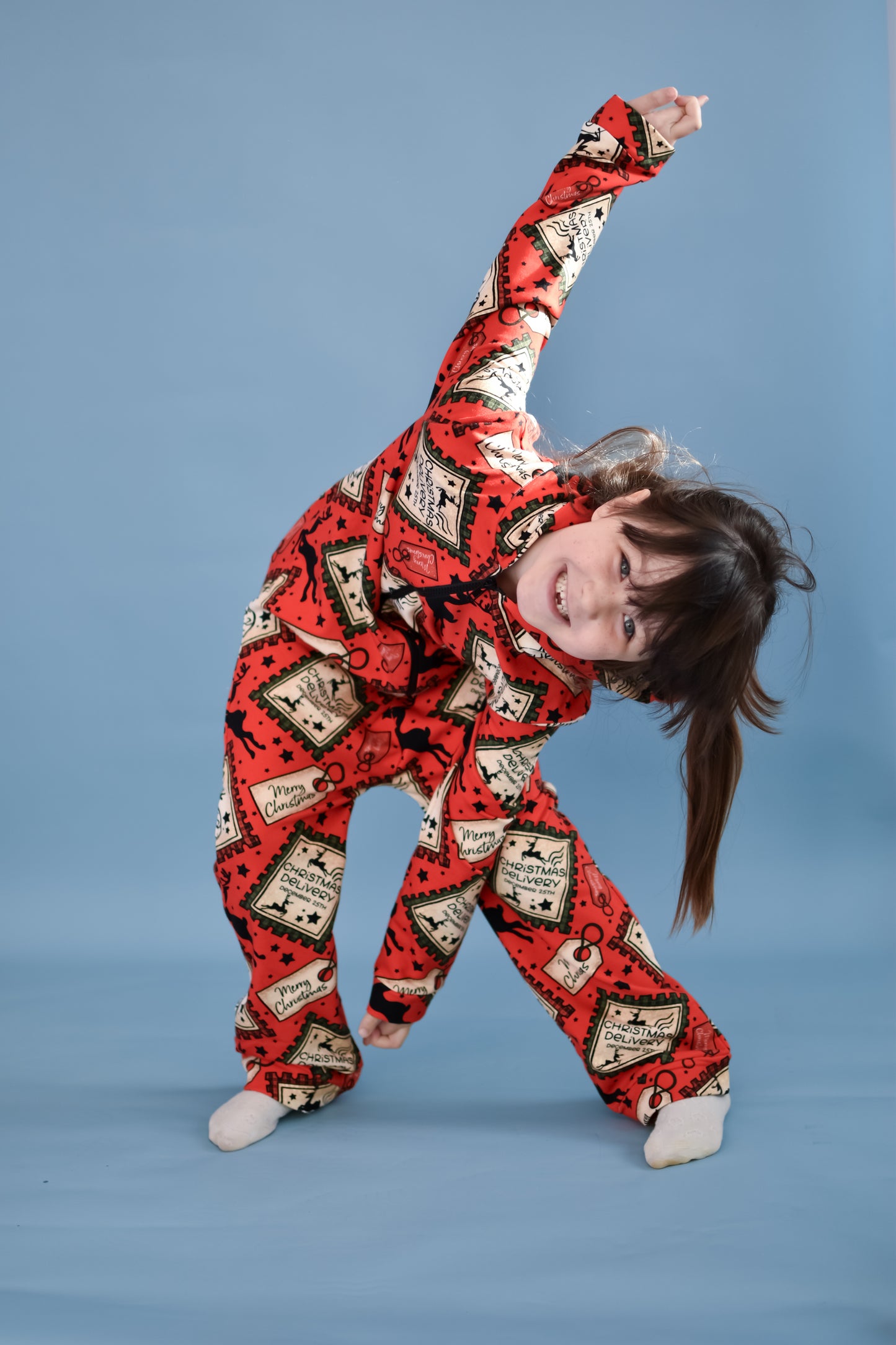 Ready To Post Christmas Stamps Zipped Onesies