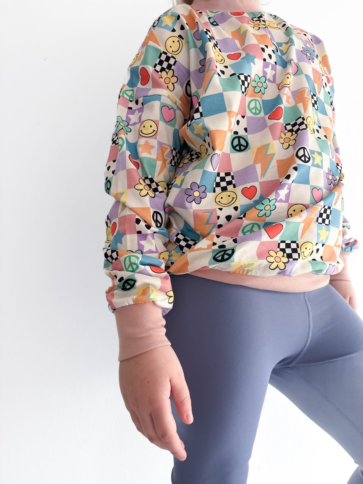 Pre Made Groovy Check Slouchy Sweater