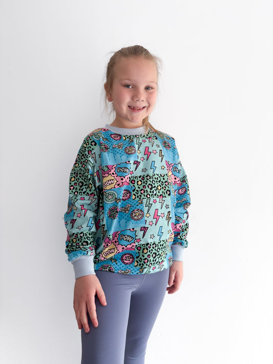 Pre Made Patchwork Pow Slouchy Sweater