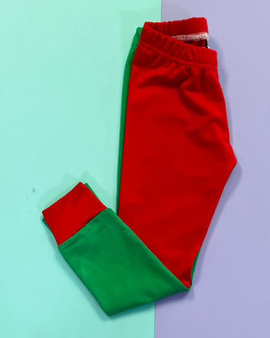 Christmas Red and Green Mash Up Leggings or Harems (up to 5-6)
