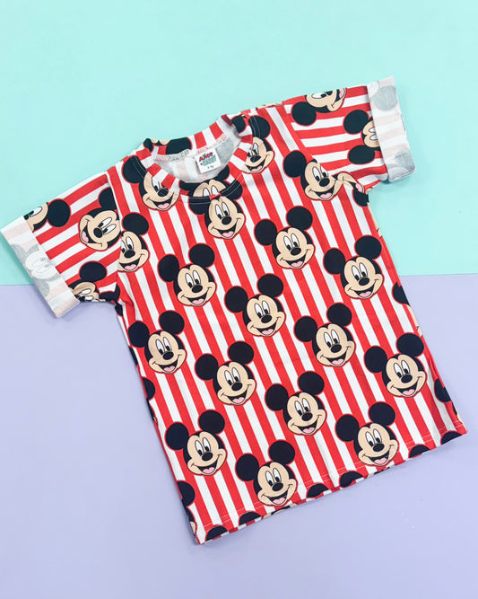 Pre Made Red Mouse Stripes Relaxed Tee